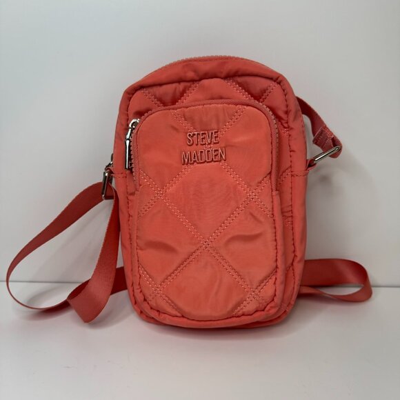 Steve Madden Handbags - STEVE MADDEN Peach Quilted Cellphone Essential Crossbody Bag